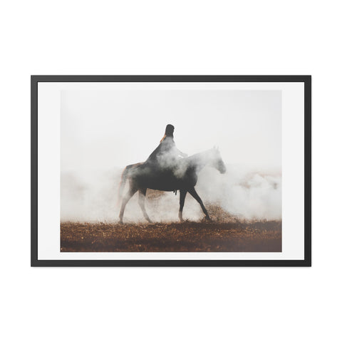 Fog Ride - Mystical Horse Framed Poster - Perfect for Home Decor & Gift Ideas
