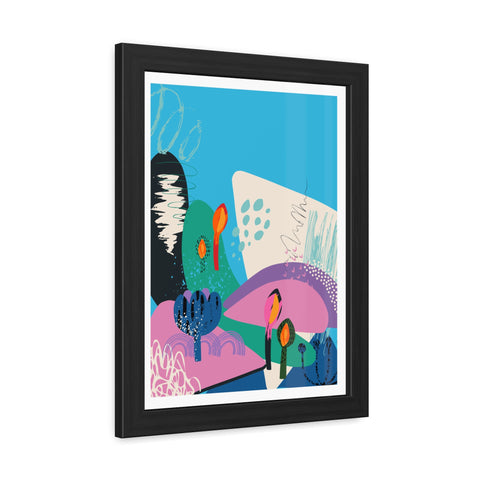 Ericsson 2 - Vibrant Framed Poster Art – Colorful Abstract Landscape