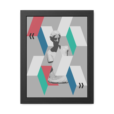 Abstractica 4 - Modern Framed Poster Art - Abstract Geometric Statue Design