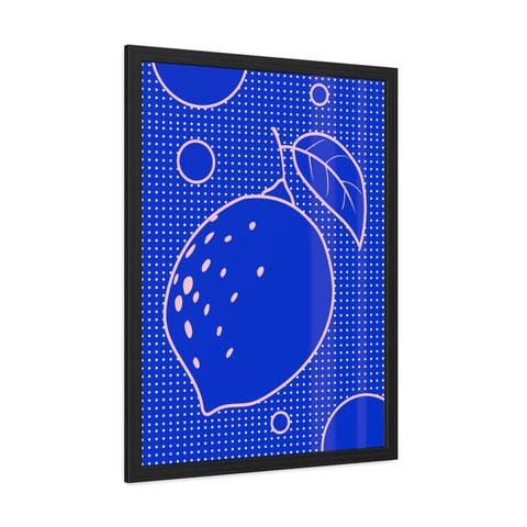 When life gives you lemons 5 - Blue Lemon Framed Poster - Modern Wall Art for Kitchen Decor