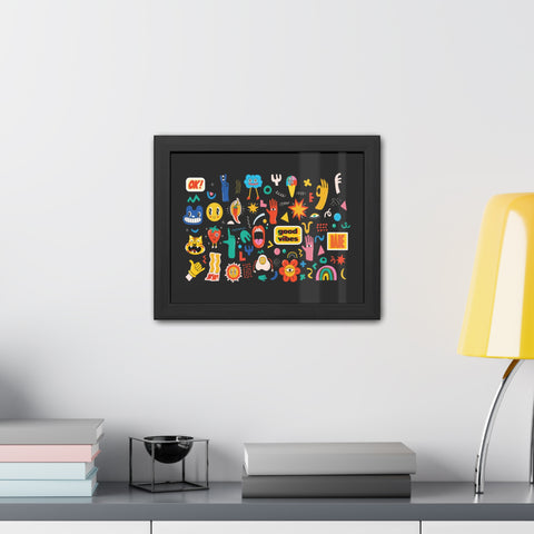 Good Vibes Framed Poster – Colorful Wall Art for Positive Energy