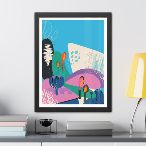 Ericsson 2 - Vibrant Framed Poster Art – Colorful Abstract Landscape