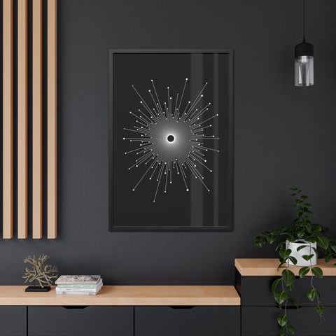 Universalis 3 - Modern Geometric Framed Poster - Minimalist Black and White Wall Art