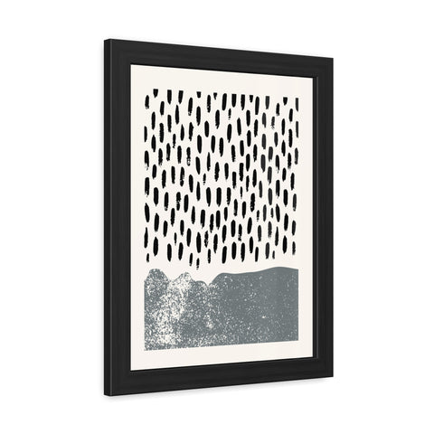 Ink Block 2 - Modern Minimalist Framed Poster - Black and White Abstract Art for Home Décor