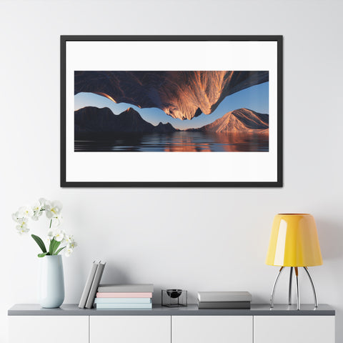 Rock Formation 3 - Stunning Landscape Framed Poster | Abstract Mountain Reflection Wall Art