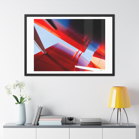 Red Architecture - Modern Framed Art Posters - Abstract Red Architecture Wall Decor