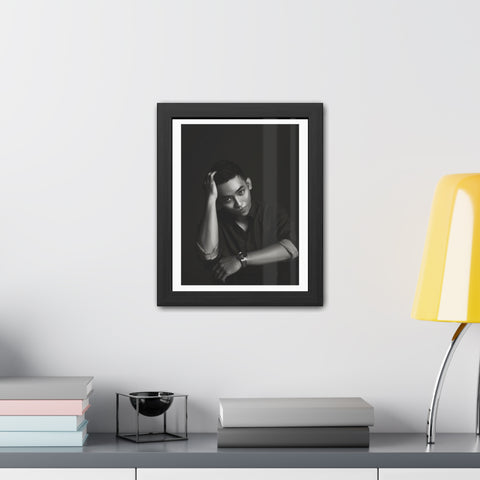 Male Portrait 2 - Modern Black Framed Poster - Stylish Wall Art for Home Decor