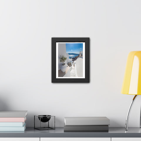 Greek Summer - Serene Coastal Framed Poster - Perfect for Home Decor & Gift Ideas