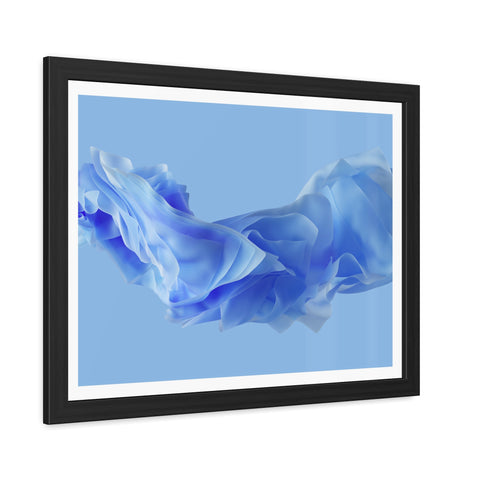 Foldable Study - Serene Blue Abstract Framed Poster - Modern Wall Art Decor for Calm Spaces