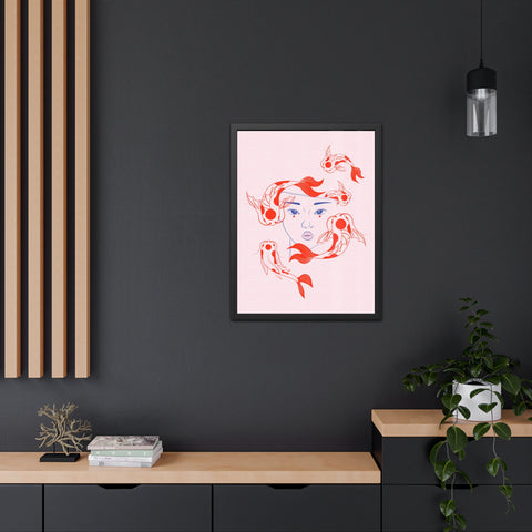 Koi Fish Art Framed Poster - Serene Wall Decoration for Home Decor Enthusiasts