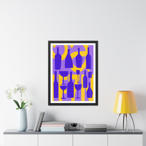 Sonoma 1 - Colorful Wine Bottles Framed Poster | Modern Art for Home Decor