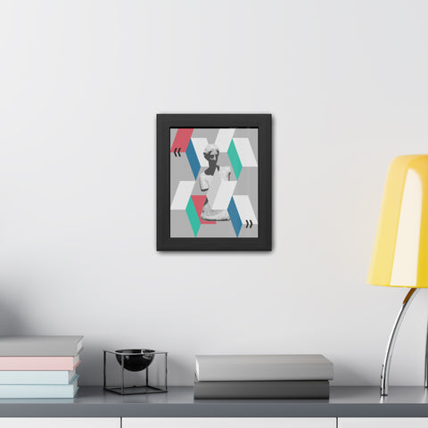 Abstractica 4 - Modern Framed Poster Art - Abstract Geometric Statue Design