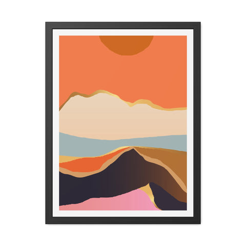 South 2 - Abstract Mountain Framed Poster - Modern Wall Art for Home Decor