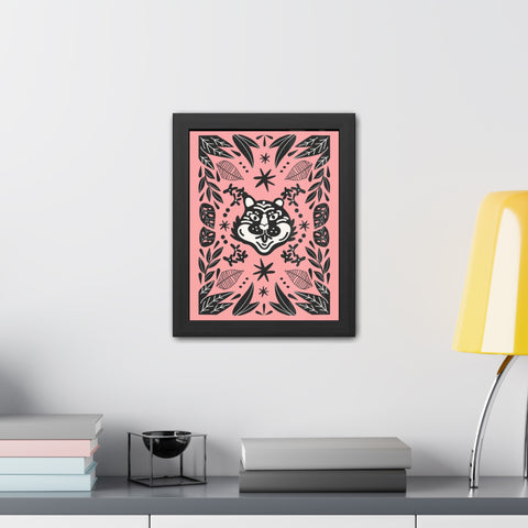 Mirror 3 - Whimsical Wolf Framed Poster - Playful Nature-Inspired Wall Art