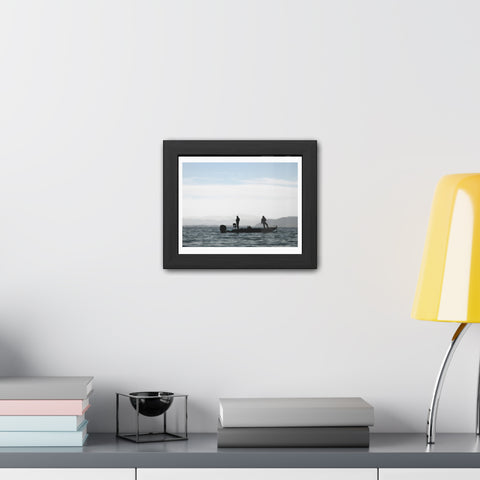 Fishing Boat - Silhouette Framed Poster - Perfect for Outdoor Enthusiasts and Home Decor