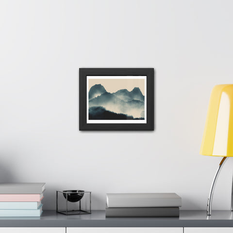 Foggy Morning 1 - Serene Mountain Framed Poster – Perfect Wall Art for Nature Lovers