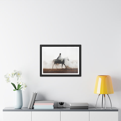 Fog Ride - Mystical Horse Framed Poster - Perfect for Home Decor & Gift Ideas