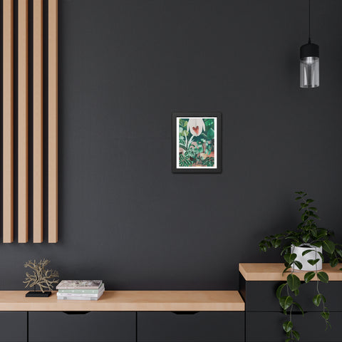 Green Thumb - Botanical Heart Framed Poster - Nature-Inspired Wall Art for Plant Lovers