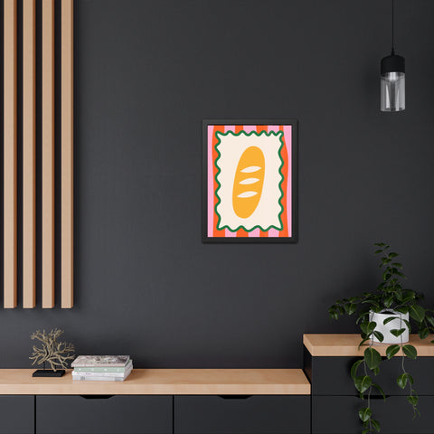 Whimsical Bread Framed Poster - Colorful Kitchen Wall Art
