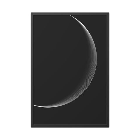 Universalis 2 - Minimalist Framed Poster - Sleek Crescent Moon Design for Modern Decor