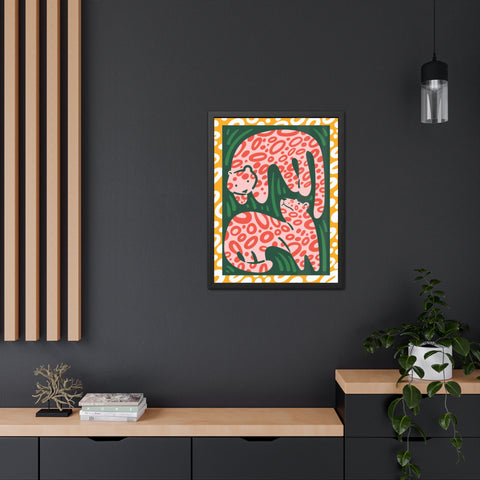 Amazon 2 - Stylish Framed Poster – Vibrant Jungle Theme with Leopard Design