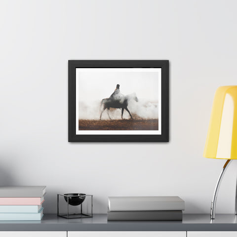 Fog Ride - Mystical Horse Framed Poster - Perfect for Home Decor & Gift Ideas