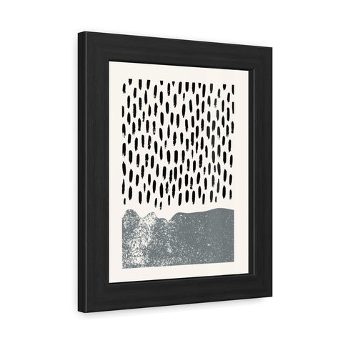 Ink Block 2 - Modern Minimalist Framed Poster - Black and White Abstract Art for Home Décor
