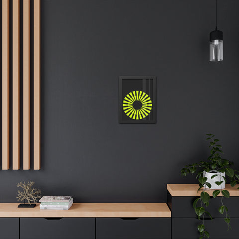 Modernica 2 - Modern Geometric Framed Poster - Bright Yellow Circle Art for Contemporary Spaces