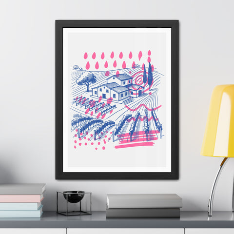 Wine Country 3 - Vibrant Vineyard Framed Poster - Modern Art Decor for Wine Lovers