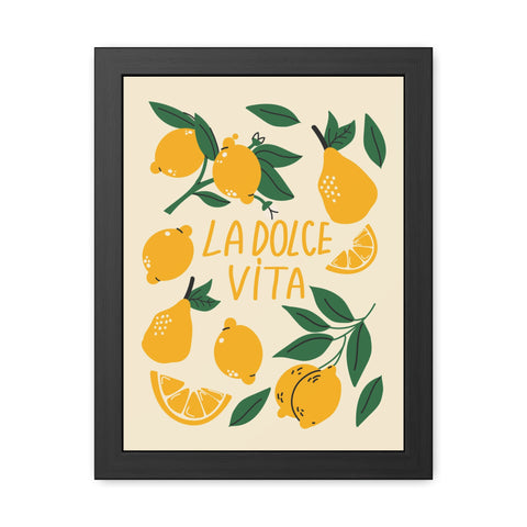 La Dolce Vita Lemon Framed Poster – Bright and Cheerful Wall Art for Home Decor