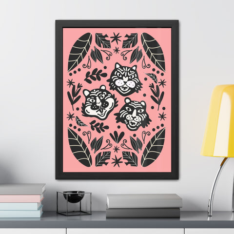 Mirror 5 - Playful Jungle Themed Framed Posters - Tiger and Leopard Artwork for Kids' Rooms
