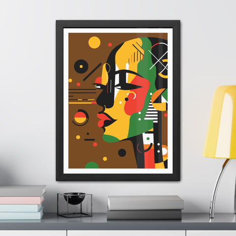 Africa 4 - Modern Framed Art Poster - Colorful Abstract Portrait