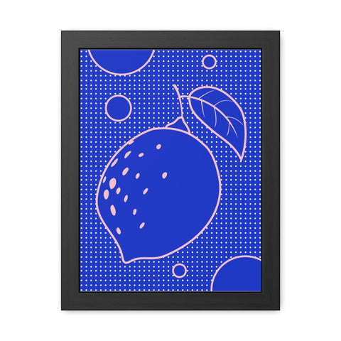 When life gives you lemons 5 - Blue Lemon Framed Poster - Modern Wall Art for Kitchen Decor