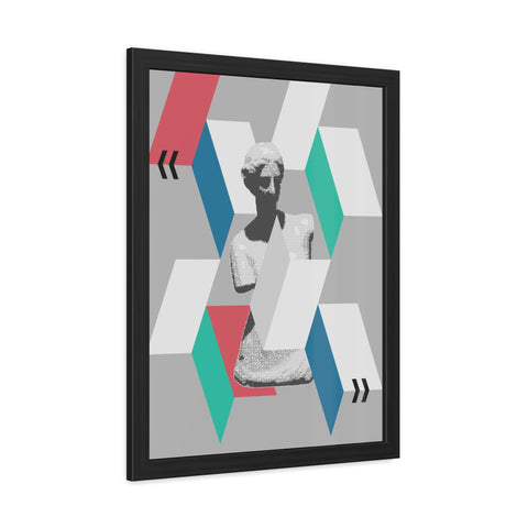 Abstractica 4 - Modern Framed Poster Art - Abstract Geometric Statue Design
