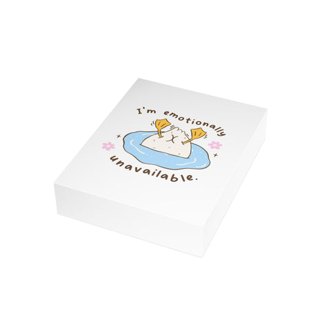 Cute “I’m Emotionally Unavailable” Greeting Card — Humorous Greeting Card - Illustrated, Funny, Snarky, Modern