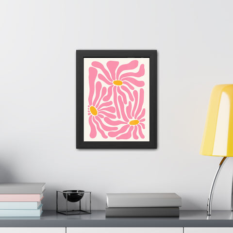 Natural Formation 7 - Botanical Framed Poster - Vibrant Pink Floral Art for Home Decor