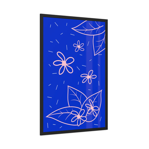 When life gives you lemons 3 - Blue Floral Framed Poster - Modern Botanical Art for Home Decor