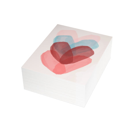 Watercolor Layered Hearts Greeting Card — Love / Valentine Greeting Card - Illustrated, Funny, Snarky, Modern