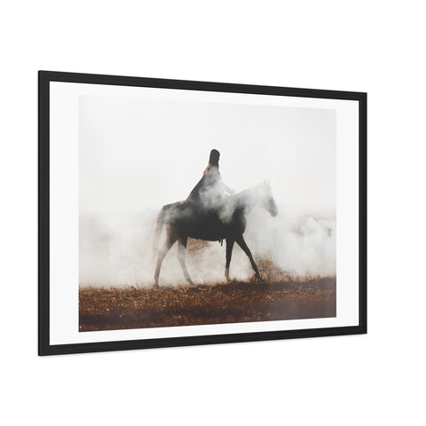 Fog Ride - Mystical Horse Framed Poster - Perfect for Home Decor & Gift Ideas