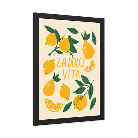 La Dolce Vita Lemon Framed Poster – Bright and Cheerful Wall Art for Home Decor