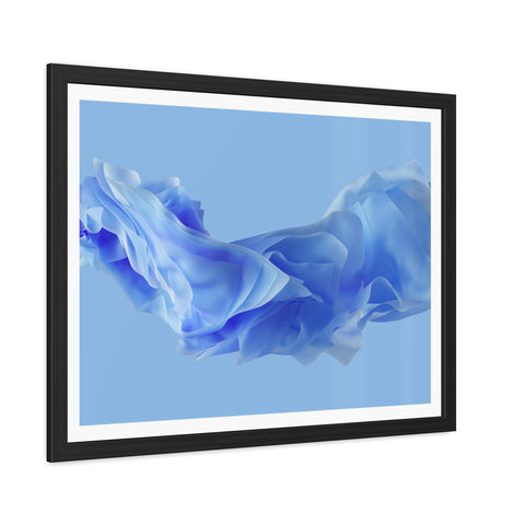 Foldable Study - Serene Blue Abstract Framed Poster - Modern Wall Art Decor for Calm Spaces
