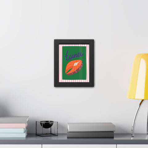 Whimsical Tuna Framed Poster - Fun Kitchen Decor for Seafood Lovers