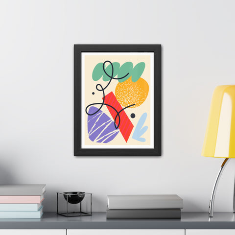 Kurian 3 - Abstract Geometric Framed Poster - Modern Wall Art for Home Décor