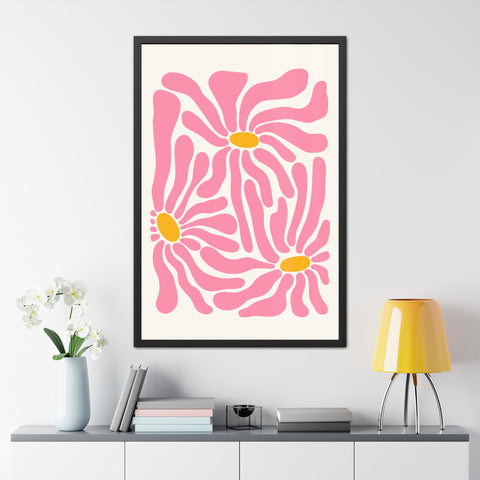 Natural Formation 7 - Botanical Framed Poster - Vibrant Pink Floral Art for Home Decor
