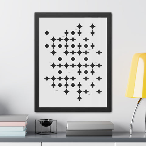 Gridlock 3 - Modern Geometric Framed Poster Art - Minimalist Home Decor