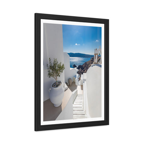 Greek Summer - Serene Coastal Framed Poster - Perfect for Home Decor & Gift Ideas