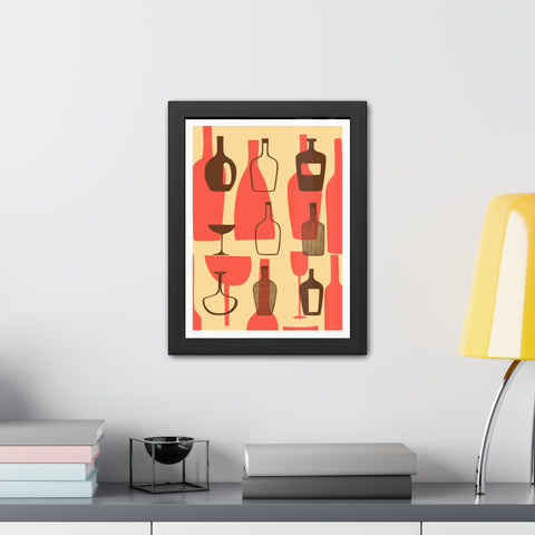 Wine Country 2 - Artistic Framed Poster – Abstract Bottle Design for Home Decor
