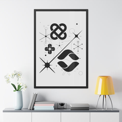 Gridlock 2 - Modern Abstract Framed Posters - Minimalist Wall Art for Home Decor