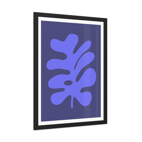 Stratica 7 - Modern Botanical Framed Poster - Abstract Blue Leaf Design for Home Decor