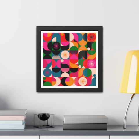Tiled - Vibrant Geometric Framed Poster - Colorful Wall Art for Modern Spaces